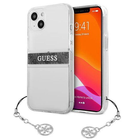 Torbica Guess 4G Stripe Charm za iPhone 13 6.1 siva (GUHCP13MKB4GGR)