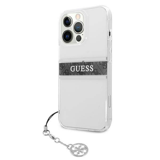 Torbica Guess 4G Stripe Charm za iPhone 13 Pro 6.1 siva (GUHCP13LKB4GGR)