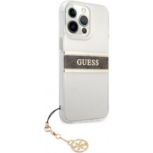 Torbica Guess 4G Stripe Charm za iPhone 13 Pro Max 6.7 braon (GUHCP13XKB4GBR)