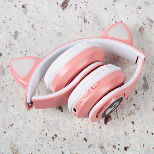 Bluetooth slusalice Cat Ear svetlo roze