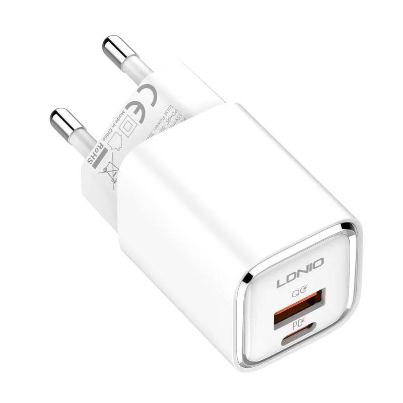 Kucni punjac LDNIO A2317C, 3.6A, QC3.0 18W, PD 30W sa Iphone lightning kablom beli