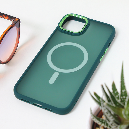 Torbica Magsafe colorful za iPhone 15 Plus 6.7 tamno zelena