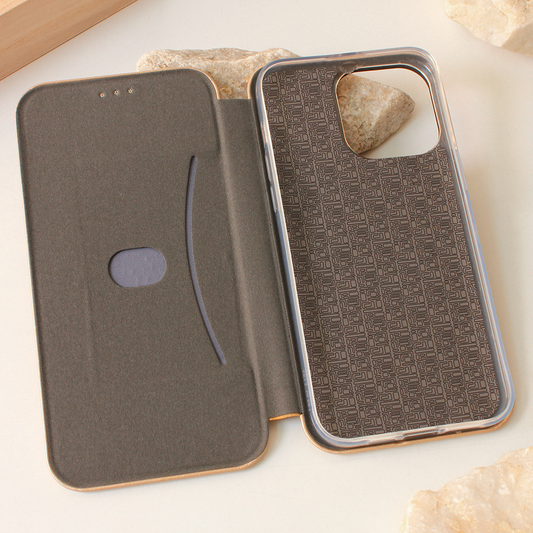Torbica Teracell Flip Cover za iPhone 15 Pro Max 6.7 zlatna