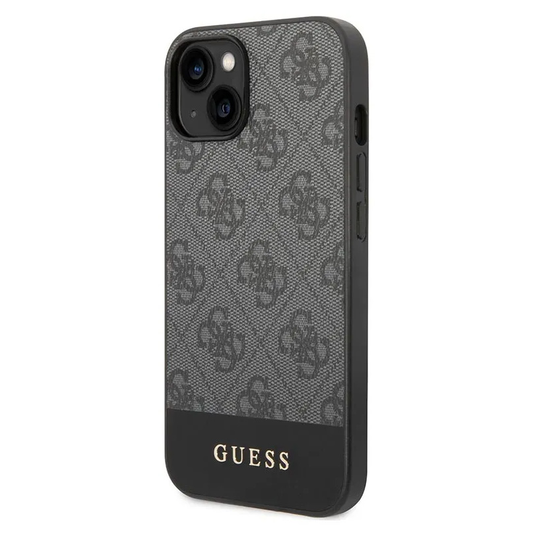 Torbica Guess Hc PC/TPU 4G Pu Bottom Stripe za iPhone 15 6.1 siva (GUHCP15SG4GLGR)