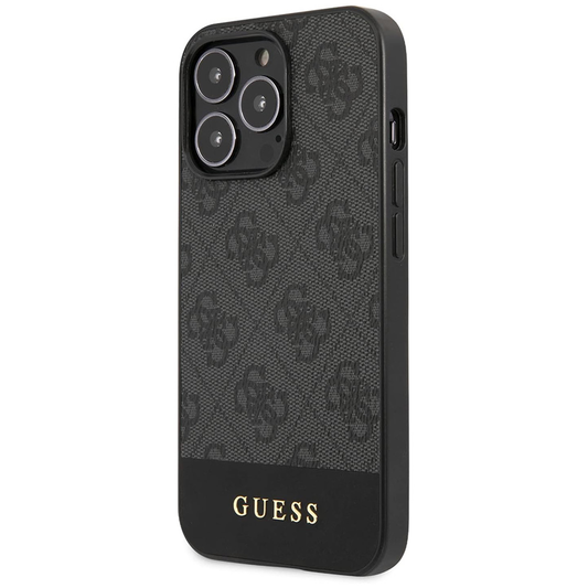 Torbica Guess Hc PC/TPU 4G Pu Bottom Stripe za iPhone 15 Pro 6.1 siva (GUHCP15LG4GLGR)