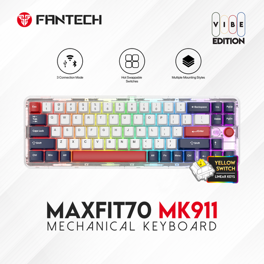 Tastatura Mehanicka Gaming Fantech MK911 RGB Vibe Maxfit 70 London Tour Wireless (Yellow switch)
