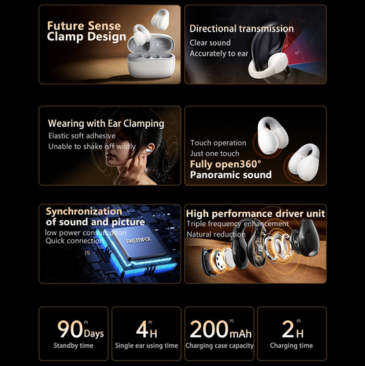 Bluetooth slusalice REMAX Enchanter Series CozyBuds W11 crne