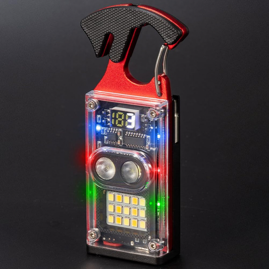 LED lampa privezak, otvarac za flase sa upaljacem i srafcigerima, crna