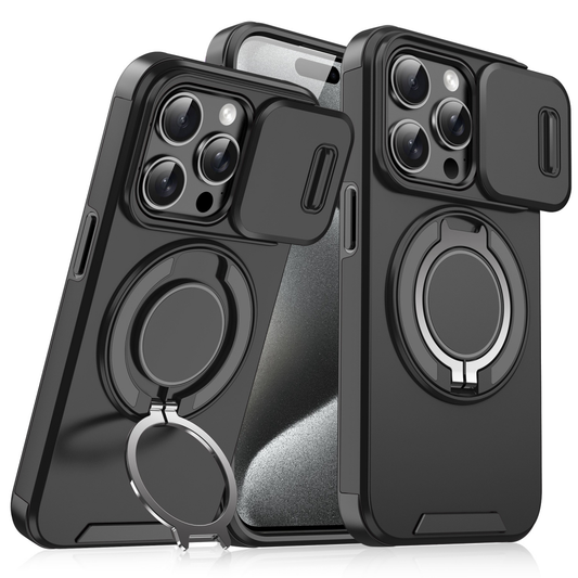 Torbica CamShield Ring stand za iPhone 15 Pro 6.1 crna