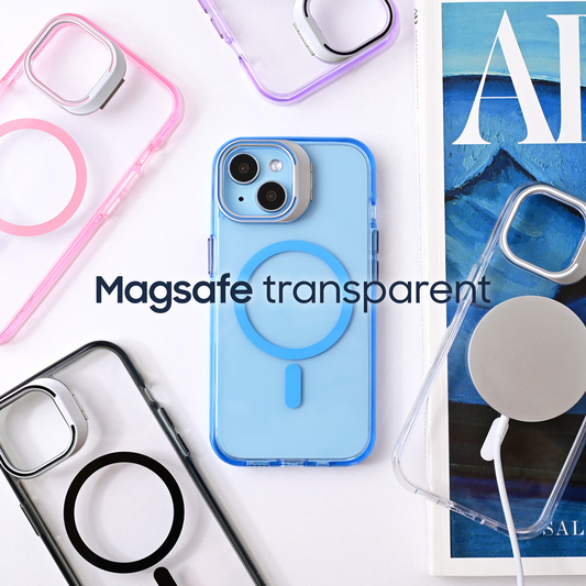 Torbica Magsafe transparent za iPhone 12 6.1 ljubicasta