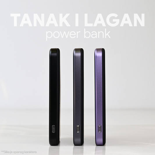 Power bank prenosiva baterija Magsafe Oxpower PD W52 5000mAh crna