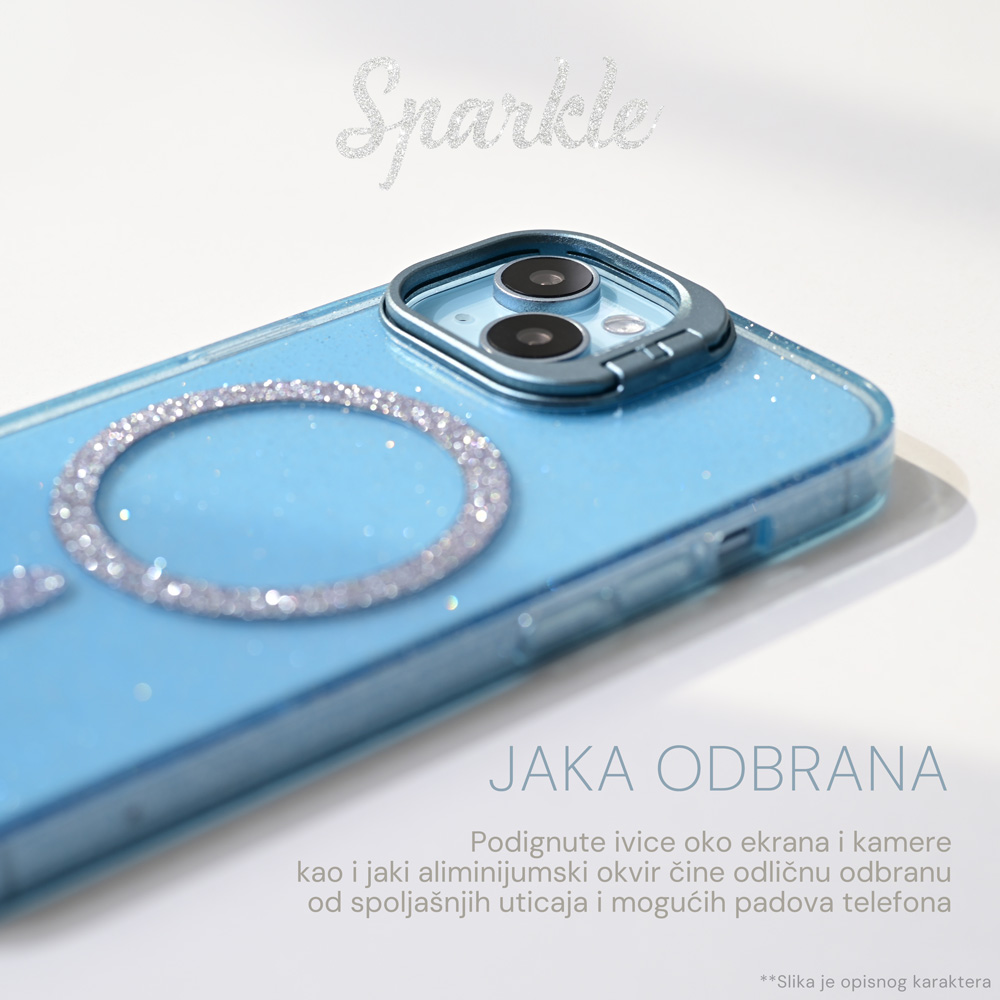 Torbica Magsafe Sparkle za iPhone 13 Pro 6.1 plava