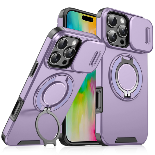 Torbica CamShield Ring stand za iPhone 16 Pro 6.3 ljubicasta