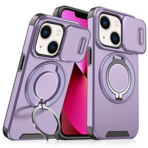 Torbica CamShield Ring stand za iPhone 13 6.1 ljubicasta