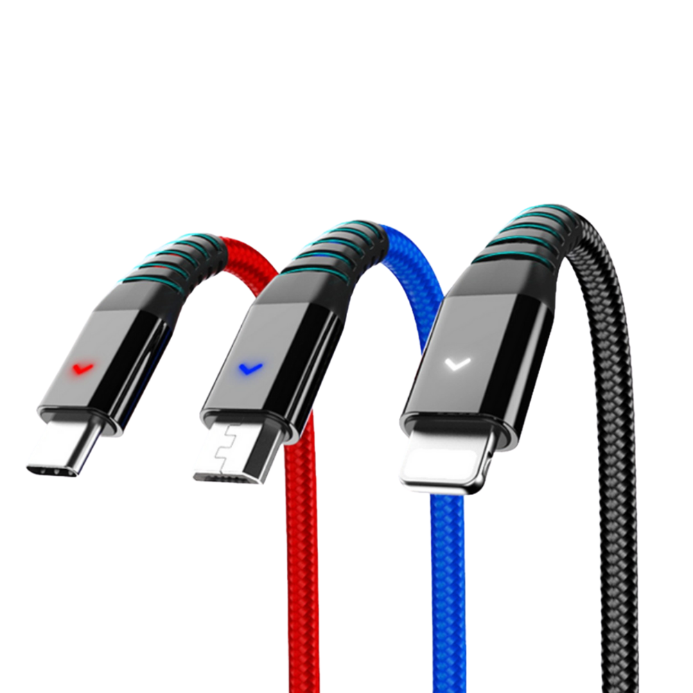 Data kabl KONFULON DC08, 2.4A, 3u1 USB na micro, lightning, Type C 1.2m