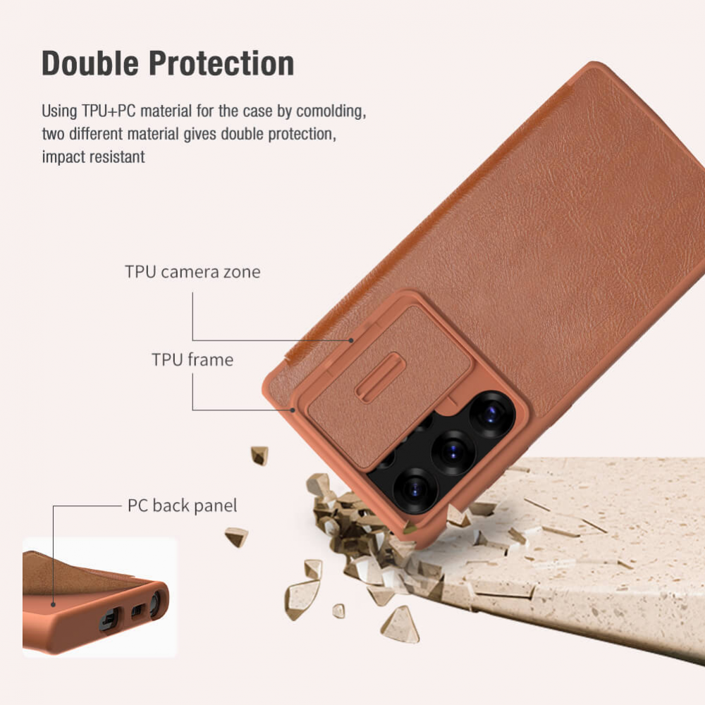 Torbica Nillkin Qin Pro Leather za Samsung S938B Galaxy S25 Ultra crna