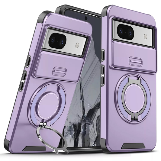 Torbica CamShield Ring stand za Google Pixel 8A ljubicasta