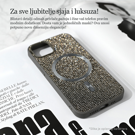 Torbica Magsafe Glam za iPhone 15 Pro Max 6.7 crna