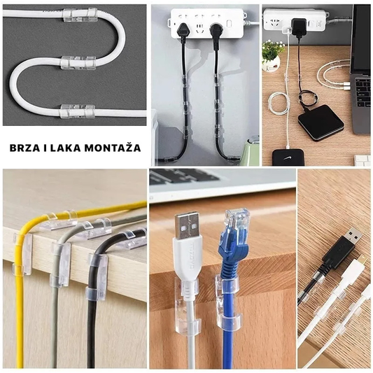 Nosac kablova JWD, samolepljivi 20 kom transparent