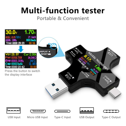 Multifunkcionalni digitalni USB sigurnosni tester JWD 4u1