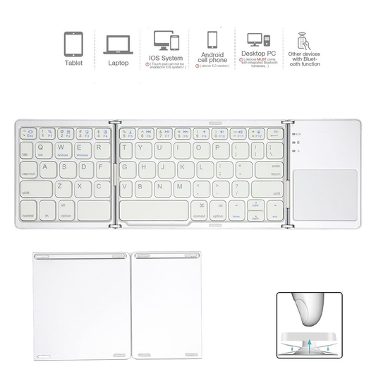 Tastatura Wireless sa touchpadom rasklopiva bela