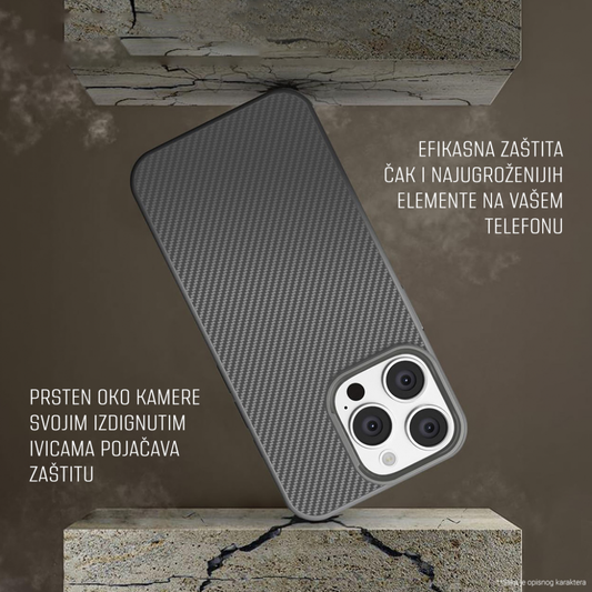 Torbica Magsafe Kevlar za iPhone 16 Plus 6.7 siva
