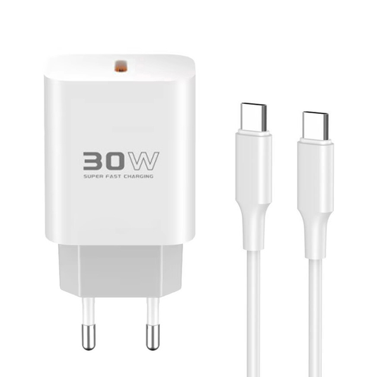 Kucni punjac KONFULON C87c + DL51, 30W, sa PD kablom Type C na Type C beli