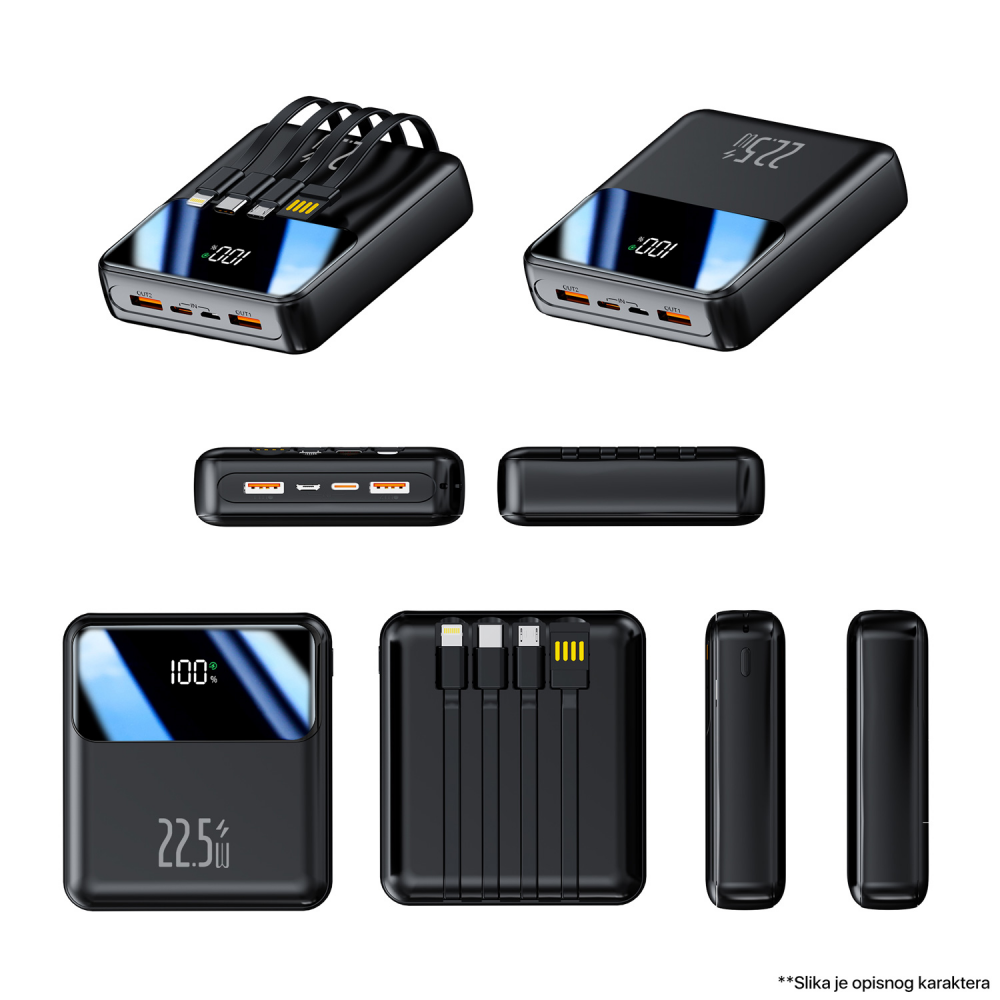 Power bank prenosiva baterija Oxpower PDC10 10000mAh crna