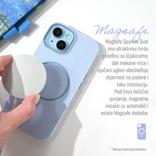 Torbica Magsafe Sparkle Dust za iPhone 15 6.1 roze