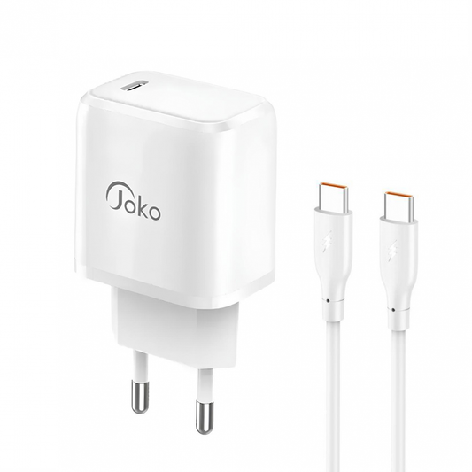 Kucni punjac KONFULON JK91+DC67 PD20W sa PD kablom Type C na Type C beli