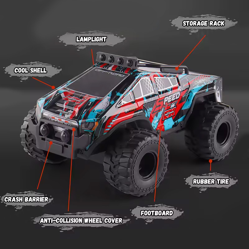 RC off road auto na daljinsko upravljanje JWD C078 2.4Gh crno crveni