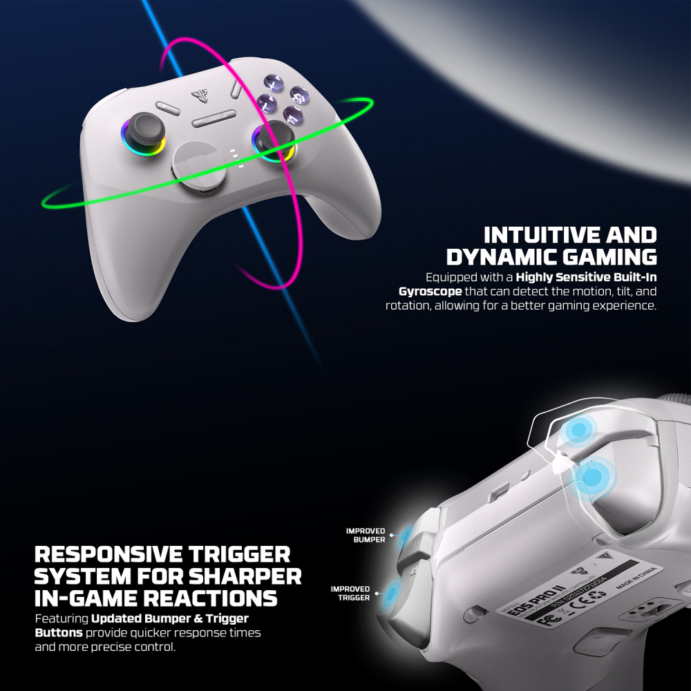 Joypad wireless Fantech WGP15V2 EOS PRO II multiplatform RGB sivi