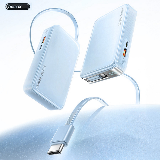 Power bank prenosiva baterija REMAX FCP-25 Fast Charging 22.5W(teleskopski kabl) Type-C 10000mAh plavi