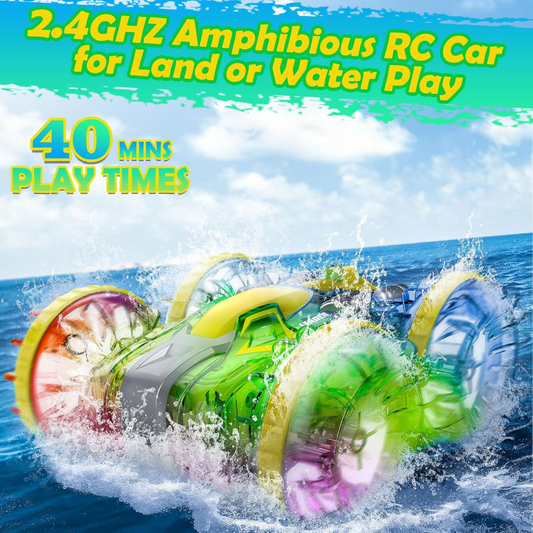 RC amfibijsko vozilo na daljinsko upravljanje JWD C086 2.4Gh 6 kanala RGB narandzasto