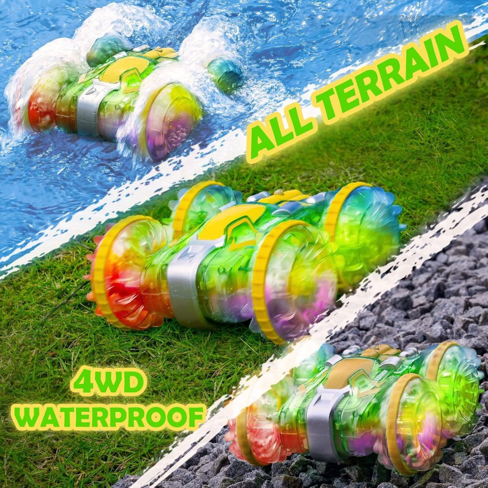 RC amfibijsko vozilo na daljinsko upravljanje JWD C086 2.4Gh 6 kanala RGB narandzasto