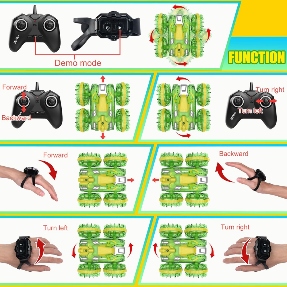 RC amfibijsko vozilo na daljinsko upravljanje JWD C086 2.4Gh 6 kanala RGB narandzasto