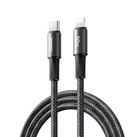 Data kabl REMAX Velocity CB25 Fast charging 30W Type C na iPhone lightning 1.2M crni