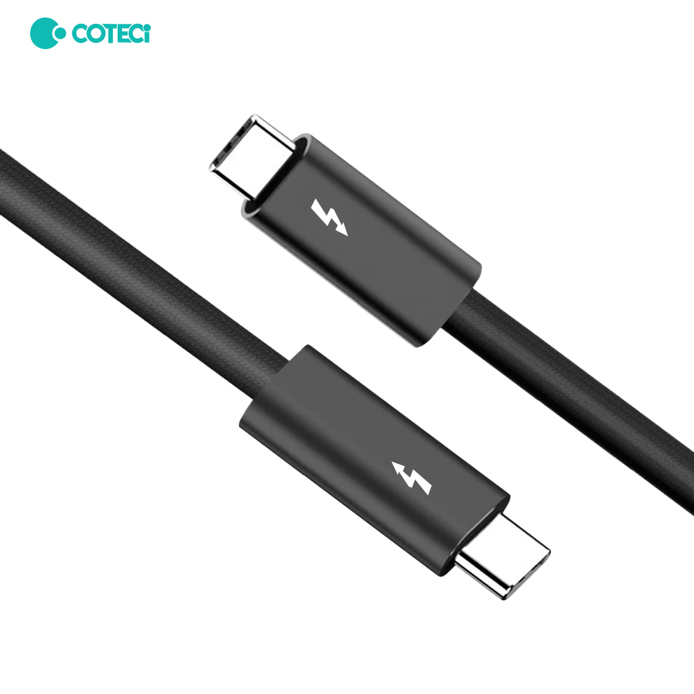 Data kabl Coteci Thunderbolt 87315 40Gbps 100W 8k PD Type C na Type C crni 1m