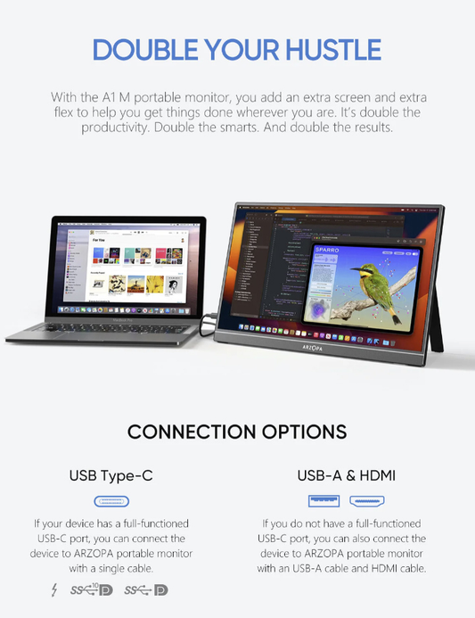 Eksterni prenosni monitor Arzopa A1M 17,3 inch FHD sRGB100