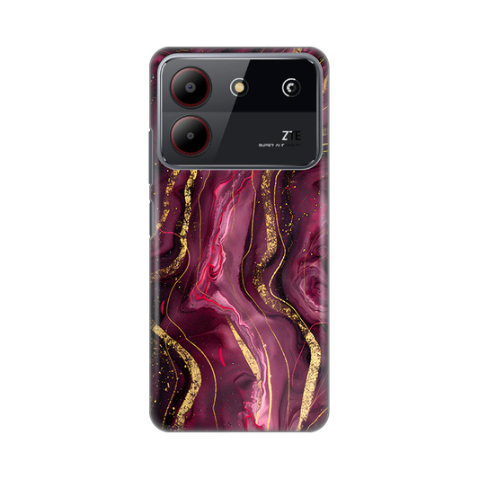 Torbica Silikonska Print za ZTE Blade A54 Burgundy
