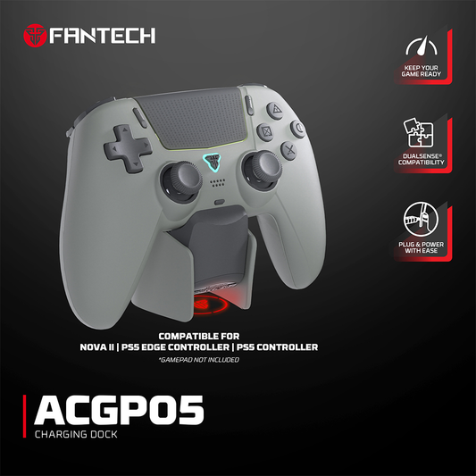 Joypad wireless charging dock Fantech ACGP05 WGP16, PS5 compatible sivi