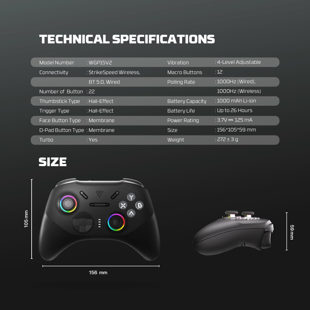 Joypad wireless Fantech WGP15V2 EOS PRO II multiplatform RGB crni