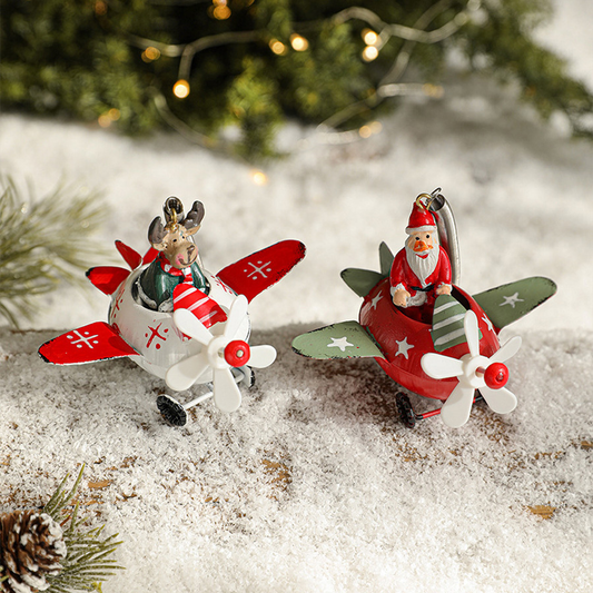 Novogodisnji ukras za jelku irvas u avionu EL beli