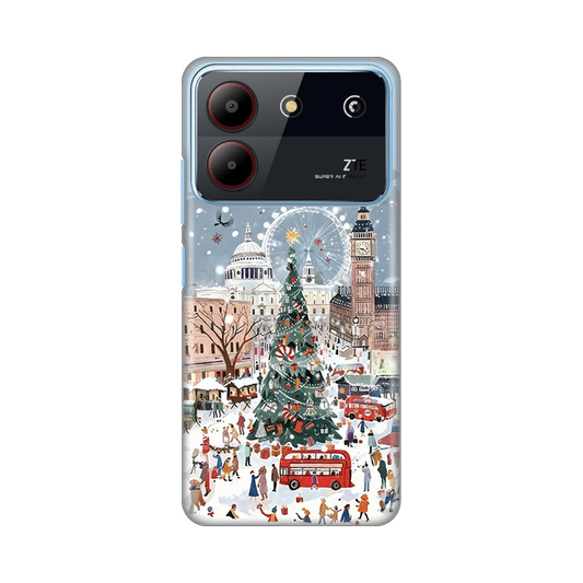 Torbica Silikonska Print Skin za ZTE Blade A54 Christmas Town