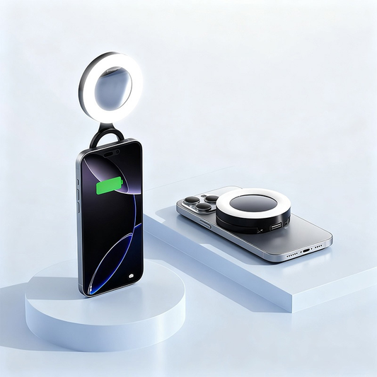 Selfie LED svetlo magnetic crno