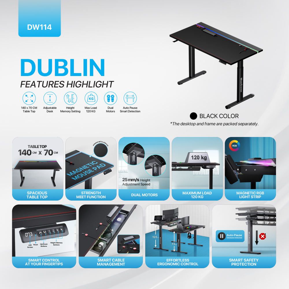 Sto Gaming Fantech DW114 Dublin crni