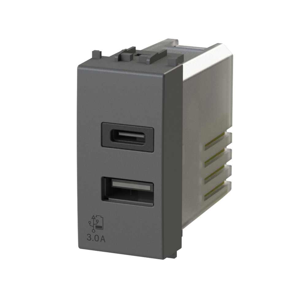Uticnica USB CA 20W Vimar Arke crna 4B.V19.USB.30