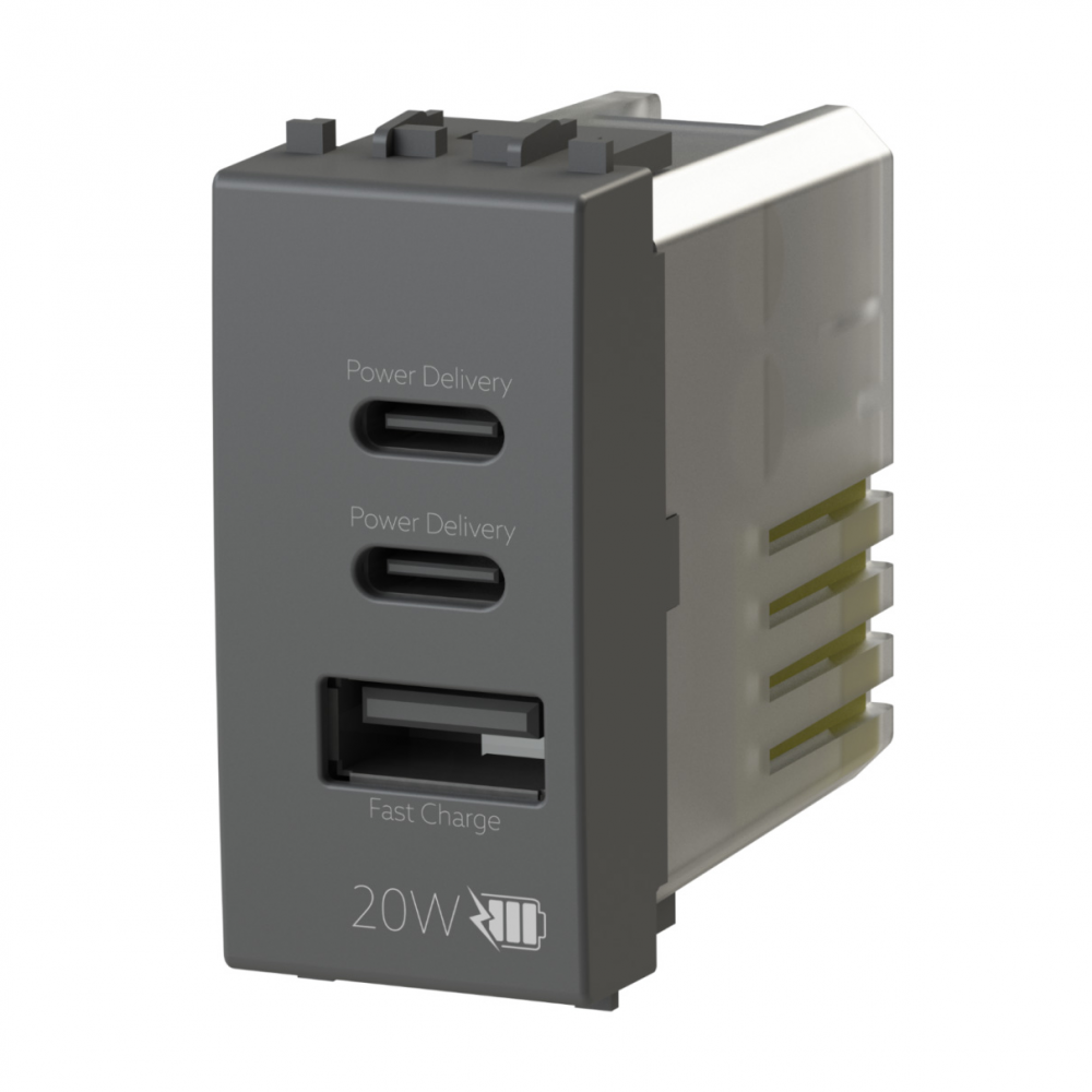 Uticnica USB CCA 20W Vimar Arke crna 4BUSB20WCCA.V19