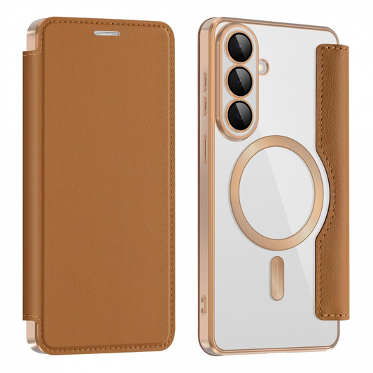 Torbica Magsafe Lux Bi Fold za Samsung S946B Galaxy S26 Plus braon