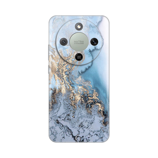 Torbica Silikonska Print za Honor Magic 8 Lite Blue Gold Marble